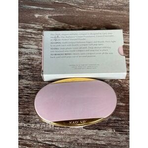 Mary Kay 4904 Pink‎ Gold Oval Refillable Makeup Compact Mirror